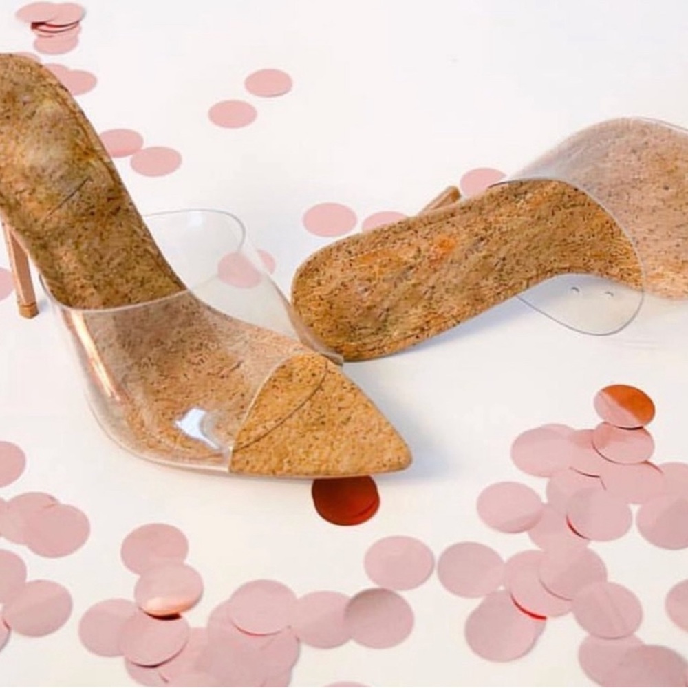 NWT Clear Cork Mules